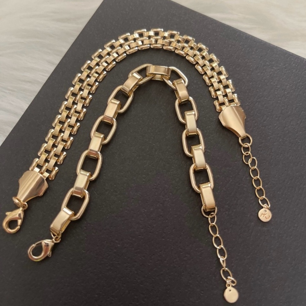 18K Gold Plated Over Brass Watch Band Link
Bracelet Bundle NWOT